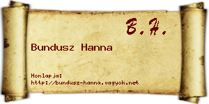 Bundusz Hanna névjegykártya